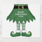 Merry Christmas Elf Holiday Green ビールラベル (シングルラベル)