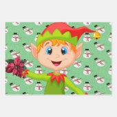 Merry Christmas Elf Santa Wrapping Paper Sheets ラッピングペーパーシート (正面2)