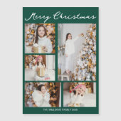 Merry Christmas Emerald Green Photo Magnet Card (正面)