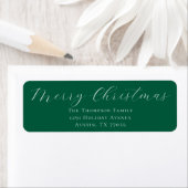 Merry Christmas Evergreen Return Address Label ラベル (インサイチュ)