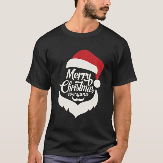 Merry Christmas Everyone Red Santa Hat Tシャツ (正面)