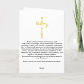 Merry Christmas Fabric Font Gold Cross Card カード (裏面)