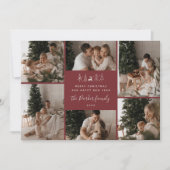 Merry Christmas Family 6 Photo Collage シーズンカード (正面)