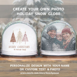 Merry Christmas Family Custom Photo Name Holiday