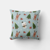 Merry Christmas family Gathering Set on Warm クッション (正面)