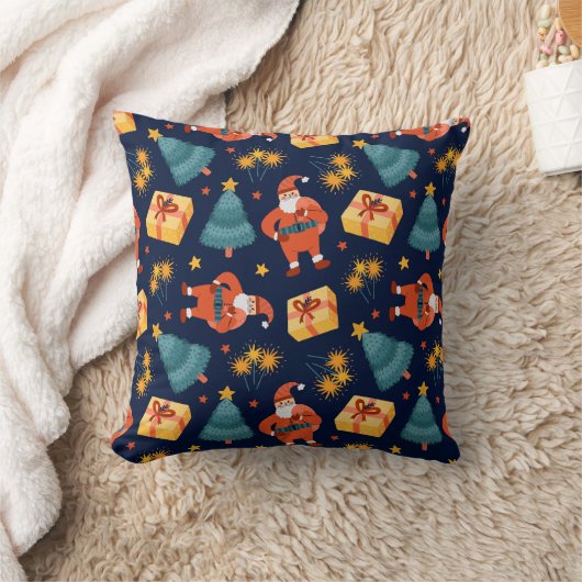 Merry Christmas family Gathering Set on Warm クッション (ブランケット)