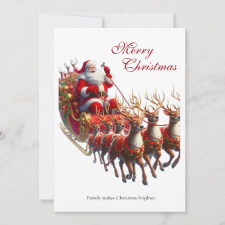 Merry Christmas Family Greeting Card  Warm Holiday シーズンカード