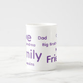 Merry Christmas Family Love Friends ボーンチャイナマグカップ (正面)