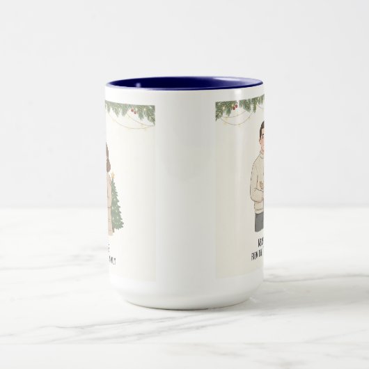 Merry Christmas Family Mug Personalized with Your マグカップ (中央)