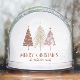 Merry Christmas Family Name Holiday Snow Globe