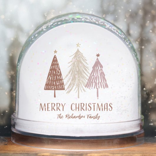 Merry Christmas Family Name Holiday Snow Globe