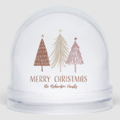 Merry Christmas Family Name Holiday Snow Globe (正面)