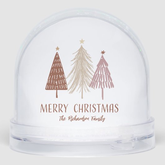 Merry Christmas Family Name Holiday Snow Globe (裏面)