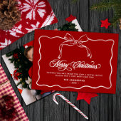 Merry Christmas Family Name & Photo シーズンカード