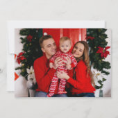 Merry Christmas Family Name & Photo シーズンカード (裏面)