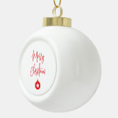 Merry Christmas Family New Year Message セラミックボールオーナメント (右)