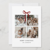 Merry Christmas Family Photo Collage Gift シーズンカード (正面)