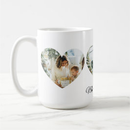 Merry Christmas Family Photo Collage Heart Mug コーヒーマグカップ