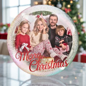 Merry Christmas Family Photo Custom Snow Globe シーズンカード