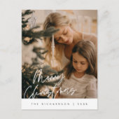Merry Christmas Family Photo Elegant Typography ポストカード (正面)