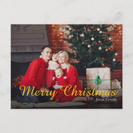 Merry Christmas Family Photo Greeting Card シーズンポストカード