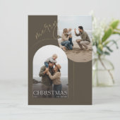 Merry Christmas Family Photo Greetings シーズンカード (スタンド正面)