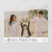 Merry Christmas Family Photo, Modern Elegant ポストカード (正面)