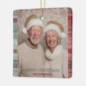 Merry Christmas Family Photo Ornament セラミックオーナメント (左)