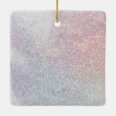 Merry Christmas Family Photo Pink Glitter Ornament セラミックオーナメント (裏面)