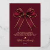 Merry Christmas family Photo Plaid Christmas 箔招待状 (裏面)