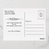 Merry Christmas Family Photo Red 箔シーズンポストカード (裏面)