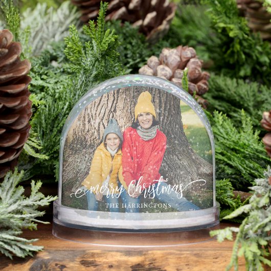 Merry Christmas Family Photo Snow Globe (冬)