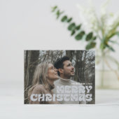 Merry Christmas Family Photo, Stylish Elegant Chic ポストカード (スタンド正面)