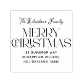 Merry Christmas Family Return Address セルフインキングスタンプ (デザイン)