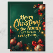 Merry Christmas Family That Means Everything シーズンカード (正面/裏面)