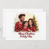 Merry Christmas Family Vibes Invitation  招待状 (正面/裏面)