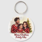 Merry Christmas Family Vibes Keychain キーホルダー (正面)