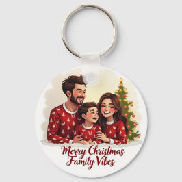 Merry Christmas Family Vibes Keychain キーホルダー