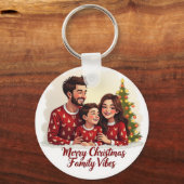Merry Christmas Family Vibes Keychain キーホルダー (正面)