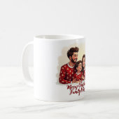 Merry Christmas Family Vibes Mug – Cozy Holiday コーヒーマグカップ (正面左)