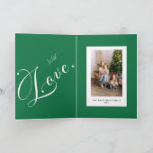 Merry Christmas Farmhouse Plaid Chalkboard Folded カード (内部)