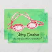 Merry Christmas Favorite Swimmer Goggles シーズンポストカード (正面/裏面)