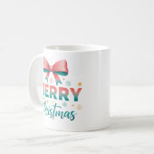 Merry Christmas Festive Bow Coffee Mug コーヒーマグカップ (正面左)