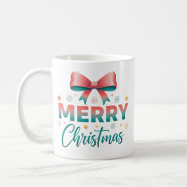 Merry Christmas Festive Bow Coffee Mug コーヒーマグカップ
