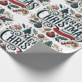 Merry Christmas Festive & Colorful ラッピングペーパー (角)