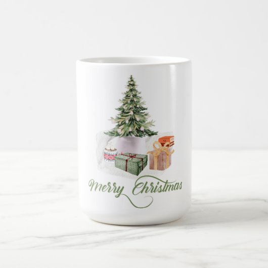 merry christmas festive cute modern trees rustic コーヒーマグカップ (中央)