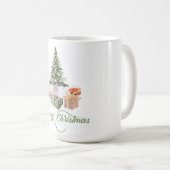 merry christmas festive cute modern trees rustic コーヒーマグカップ (正面右)