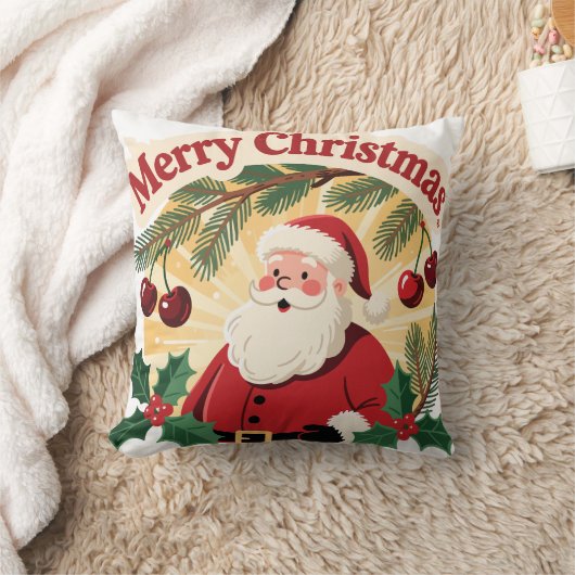 Merry Christmas Festive Holiday Design クッション (ブランケット)