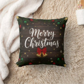 Merry Christmas Festive Holiday Throw Pillow クッション (ブランケット)