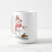 Merry Christmas Festive Little Snowman コーヒーマグカップ (正面左)